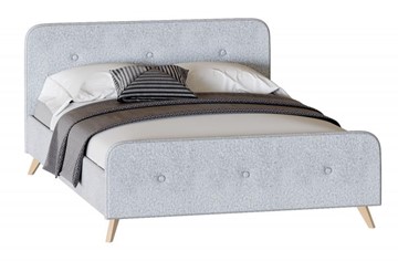 Кровать 2-спальная Сиерра 1600 (с подъемным механизмом и коробом) Аура серый в Сургуте