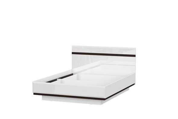 Кровать 2-х спальная Соло универсальная 1,6х2,0, белый/белый глянец/венге в Когалыме - изображение