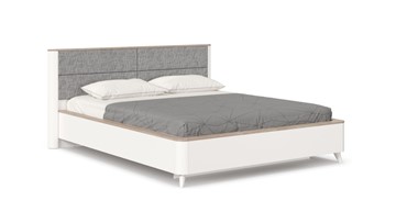 Кровать Стефания 1600 с кроватным основанием ЛД 413.150, Дуб Маувелла PR/Белый в Советском