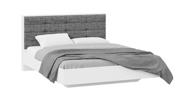 Кровать 2-спальная Тесса (Белый Жемчуг/Рогожка серая) в Урае