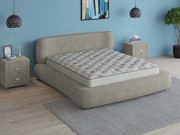 Спальная кровать Zephyr 200х200, (Велсофт Серый) в Лангепасе
