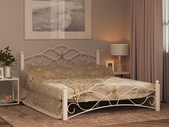 Кровать Гарда 3, 160х200, белая в Урае - изображение