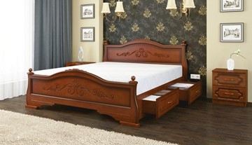 Кровать с выкатными ящиками Карина-1 (Орех) 160х200 в Нижневартовске