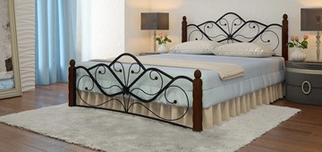 Кровать 2-спальная Венера 1, 1600, черный/шоколад в Сургуте