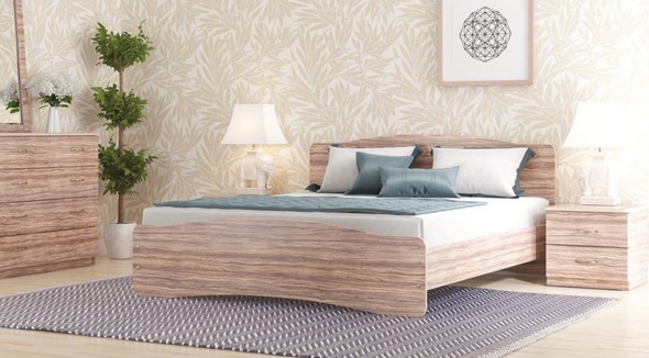 Кровать Лира, 160х200 с основанием, сонома в Югорске - изображение