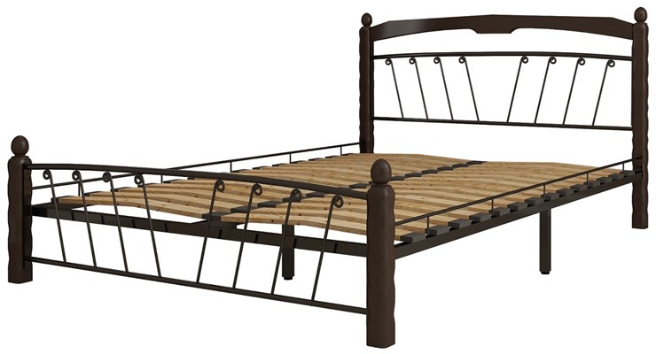Кровать Муза 1, 1400, черный/шоколад в Лангепасе - изображение 1