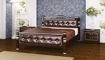 Спальная кровать Карина-11 (Орех Темный, обивка бриллиант) 120х200 в Лангепасе