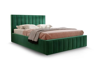 Кровать с основанием Вена 1600, Велюр Мора зеленый в Лангепасе