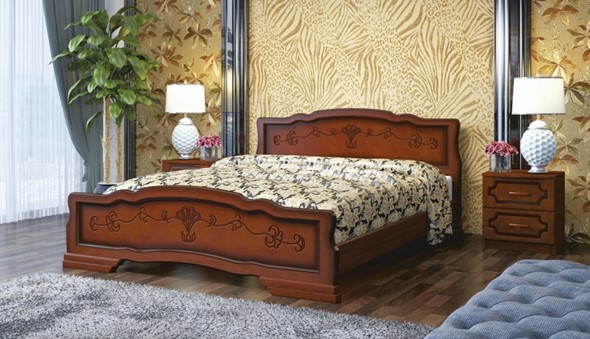 Полуторная кровать Карина-6 (Орех) 140х200 в Лангепасе - изображение