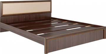 Кровать двуспальная Беатрис М09 с мягким изголовьем (Орех Гепланкт) в Радужном