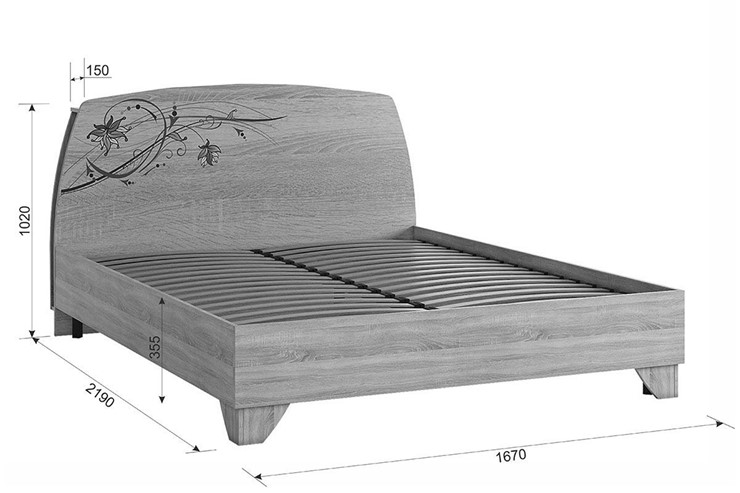 Двуспальная кровать Виктория-1 1.6, Дуб сонома в Лангепасе - изображение 4