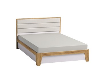 Полутороспальная кровать Айрис 308 1400 с гибкими ламелями дерево, Белый-Дуб золотистый в Урае