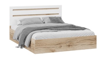 Кровать 2-спальная с подъемным механизмом Фьюжн ТД-260.01.04 (Дуб Делано, Белый глянец) в Когалыме