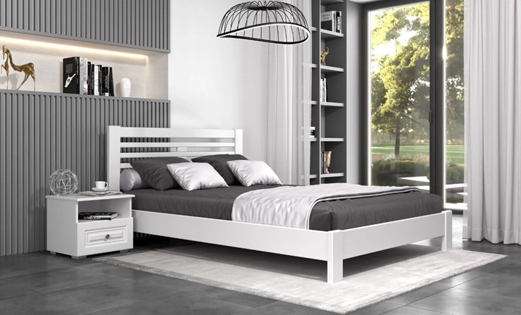 Полутороспальная кровать Линда (Белый Античный) 160х200 в Когалыме - изображение 1
