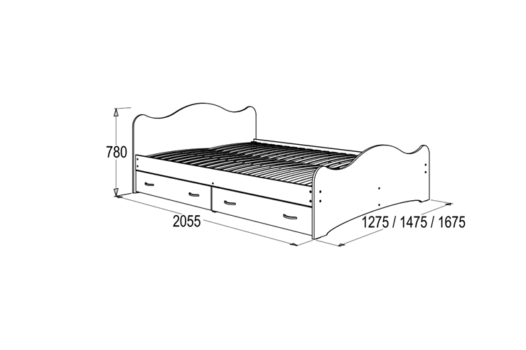 Кровать односпальная 6 с ящиками, 90х200 Млечный дуб с основанием в Урае - изображение 1