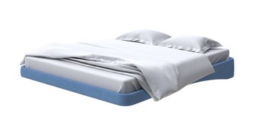 Парящая кровать 160х200, Рогожка (Тетра Голубой) в Нижневартовске