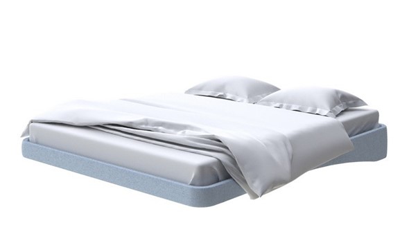 Кровать парящая 160х200, Велюр (Scandi Cotton 21 Китайский Голубой) в Лангепасе - изображение