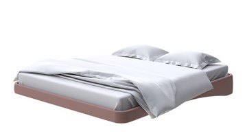 Парящая кровать 2-спальная 200х200, Экокожа (Молочный шоколад) в Лангепасе