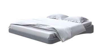 Кровать двуспальная парящая 200х200, Искусственная шерсть (Лама Темно-серый) в Лангепасе
