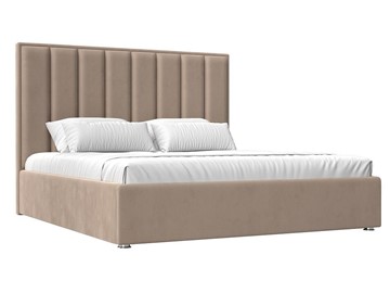Двуспальная кровать с механизмом Афродита 160, Бежевый (Велюр) в Когалыме