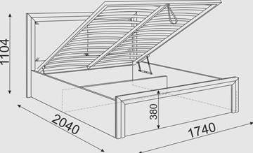 Кровать с подъемным механизмом Глэдис М32 (Шимо светлый/Белый текстурный) в Советском - предосмотр 2