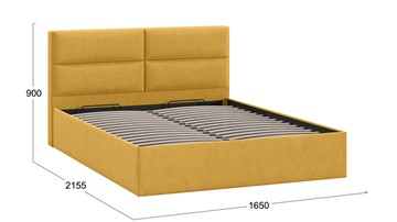 Кровать с подъемным механизмом Глосс Тип 1 (Микровелюр Wellmart Yellow) в Урае - предосмотр 1