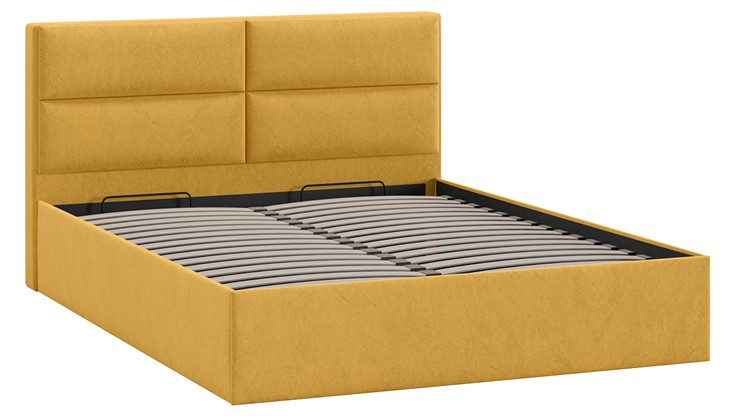 Кровать с подъемным механизмом Глосс Тип 1 (Микровелюр Wellmart Yellow) в Нижневартовске - изображение 2