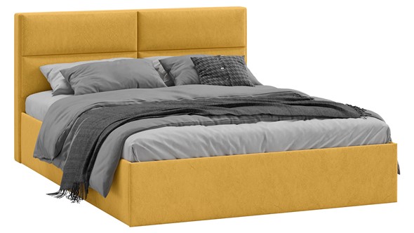 Кровать с подъемным механизмом Глосс Тип 1 (Микровелюр Wellmart Yellow) в Радужном - изображение