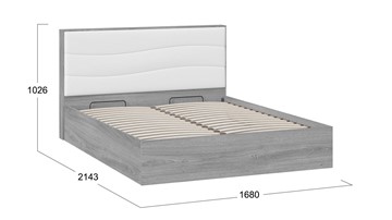 Кровать с подъемным механизмом Миранда тип 1 (Дуб Гамильтон/Белый глянец) в Нягани - предосмотр 1