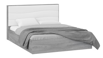 Кровать с подъемным механизмом Миранда тип 1 (Дуб Гамильтон/Белый глянец) в Нефтеюганске
