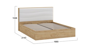 Кровать с подъемным механизмом Миранда тип 1 (Дуб крафт золотой/Белый глянец) в Урае - предосмотр 1