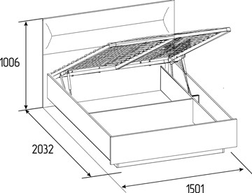 Кровать с подъемным механизмом Neo 308 Люкс (1400) в Урае - предосмотр 4