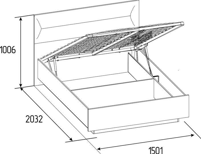 Кровать с подъемным механизмом Neo 308 Люкс (1400) в Урае - изображение 4