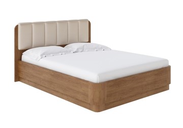 Кровать с механизмом 2-спальная Wood Home 2 160х200, Экокожа (Антик (сосна) с брашированием/Бежевый перламутр) в Лангепасе