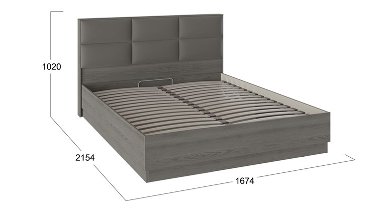 Кровать с подъемным механизмом с мягким изголовьем Либерти, Хадсон/Ткань Грей СМ-297.01.002 в Лангепасе - изображение 2