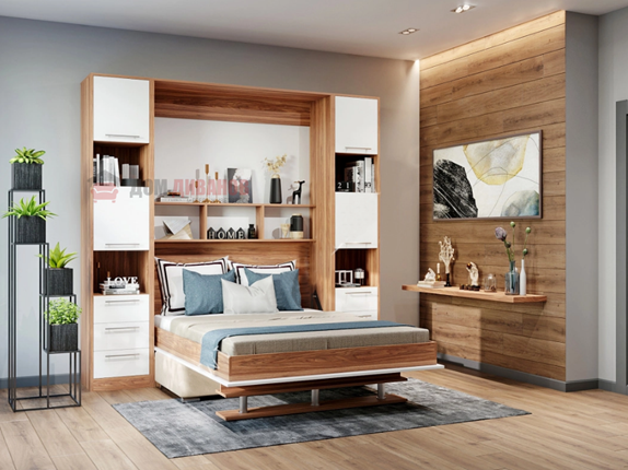 Кровать-шкаф с диваном Бела 1, с полкой ножкой, 1600х2000 в Нижневартовске - изображение