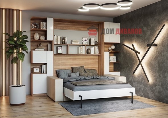 Кровать-шкаф с диваном Дина, 1200х2000 в Югорске - изображение
