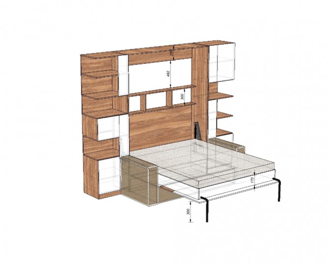 Кровать-шкаф с диваном Дина, 1600х2000 в Лангепасе - изображение 3