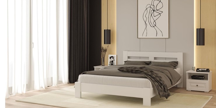 Спальная кровать Тора (Белый Античный) 140х200 в Лангепасе - изображение 1