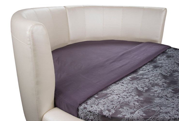 Круглая кровать Luna 200х200, Экокожа (Коричневый) в Когалыме - изображение 1