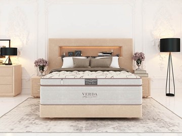 Спальная кровать Smart Compact/Podium M 160х200, Флок (Велсофт Бежевый) в Радужном