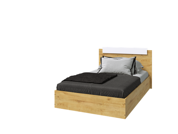 Кровать односпальная Эко 900 ЛДСП, Дуб вотан/Белый в Лангепасе - изображение