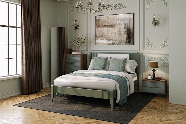 Полуторная кровать Бетти из массива сосны (Оливковый) 160х200 в Лангепасе - изображение 2