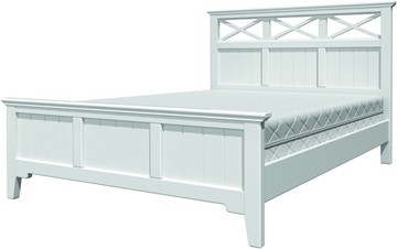 Кровать полуторная Грация-5 с белым карнизом (Белый Античный) 140х200 в Сургуте