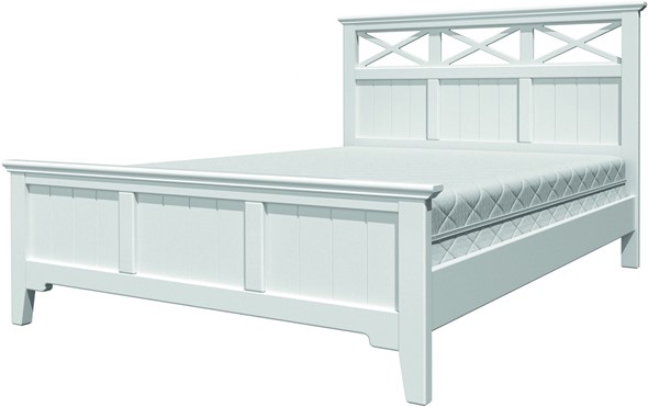 Кровать полуторная Грация-5 с белым карнизом (Белый Античный) 140х200 в Лангепасе - изображение