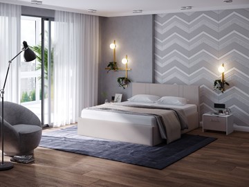 Кровать в спальню Helix Plus 140х200, Велюр (Ultra Суфле) в Югорске