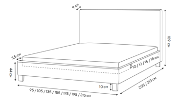Кровать спальная Lino 140х200, Велюр (Monopoly Прованский синий (792)) в Сургуте - предосмотр 1