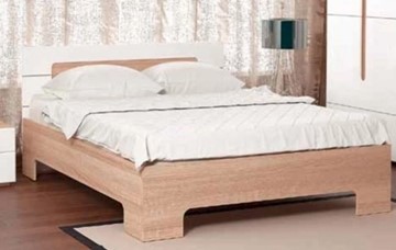 Спальная кровать Некст, 1200х2000 с металлическим ортопедическим осн., на ножках, цвет дуб сонома/белый в Лангепасе