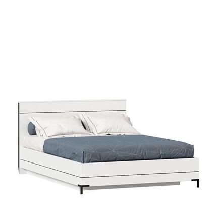 Кровать спальная Норд 1400 ЛД 677.140.000.019 с подъемным механизмом, Белый/Черный в Лангепасе - изображение