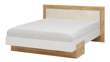 Полуторная кровать Тоскана 1400 (Дуб крафт золотой/Белый поры глубокие) с основанием в Нижневартовске